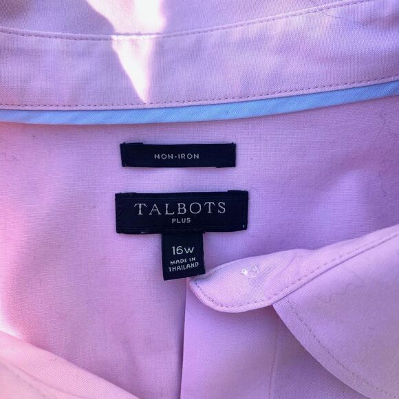 Talbots Light Pink Cotton Stretch Button Front Blouse - Picture 5 of 6